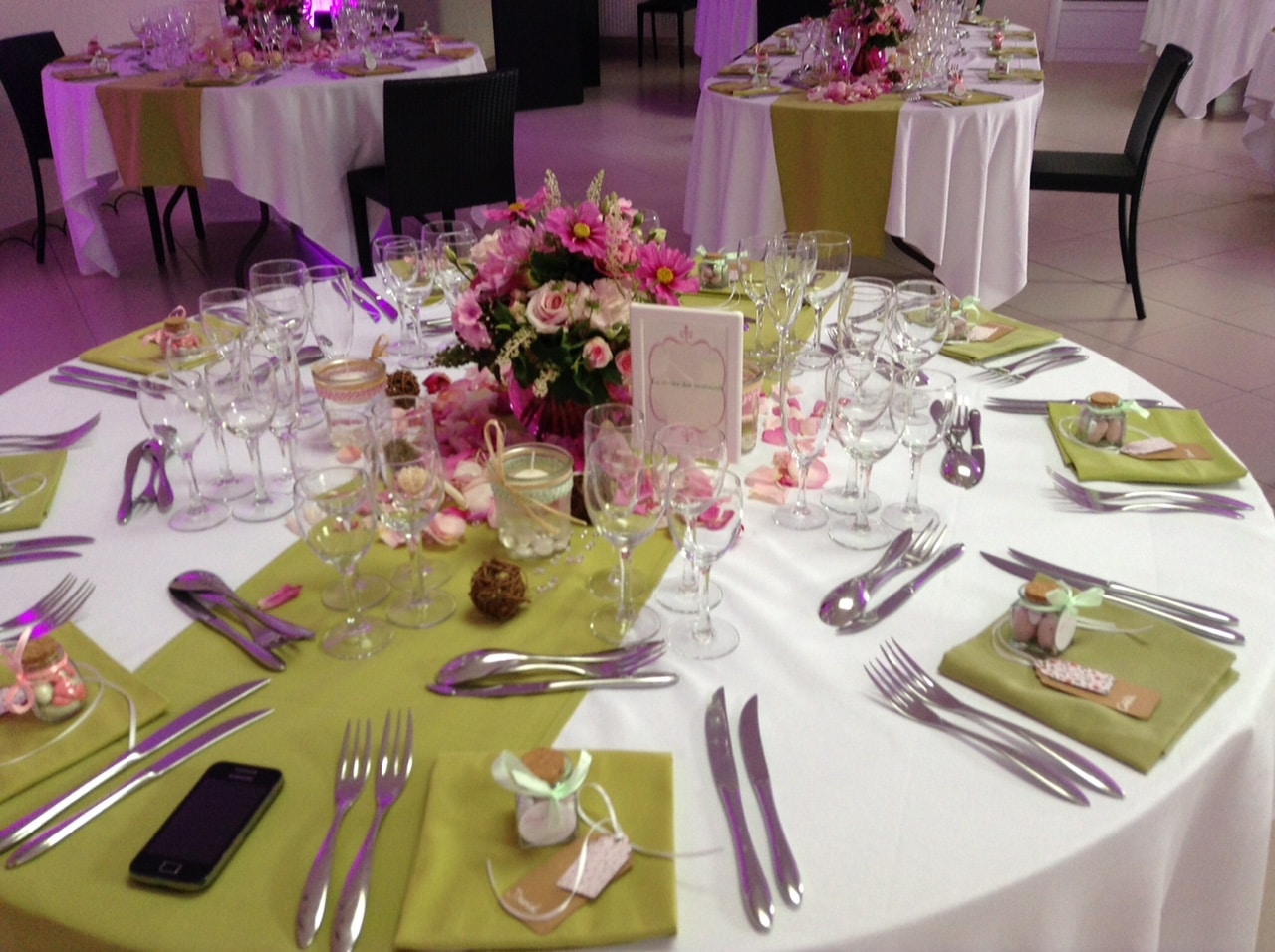 Décoration florale préparée pour un événement