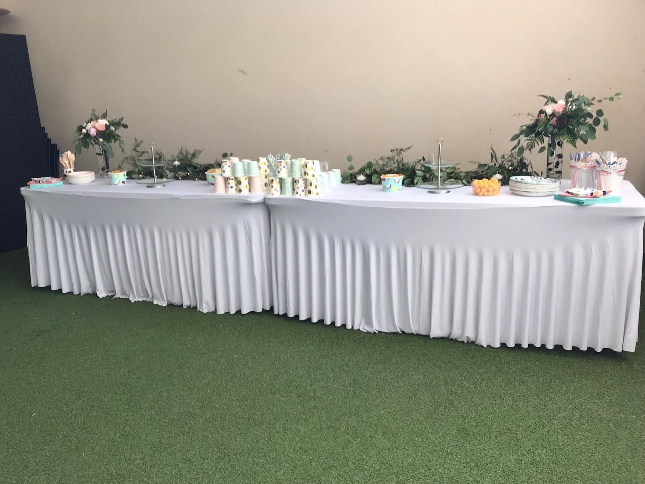 Buffet traiteur dressé